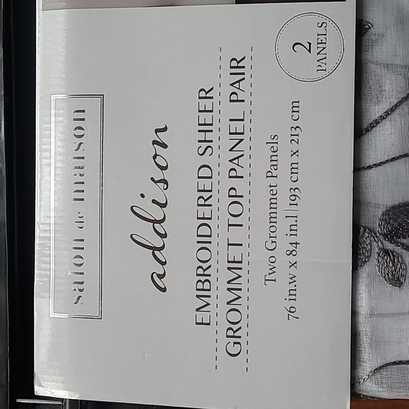 Addison Sheer Embroidered Grommet Panels - Picture 6 of 8